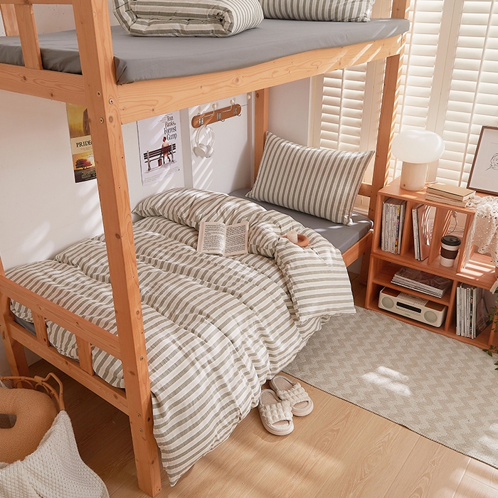 91家纺网 家纺一手货源 找家纺 DoDo 兜兜 2025新款全棉纯棉水洗棉学生三件套【可定做尺寸】    北辰-灰