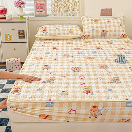 91家纺网 家纺一手货源 找家纺 （总）悦织湾家纺 2025新款小清新印花四季通用床笠非全棉学生宿舍床笠二三件套