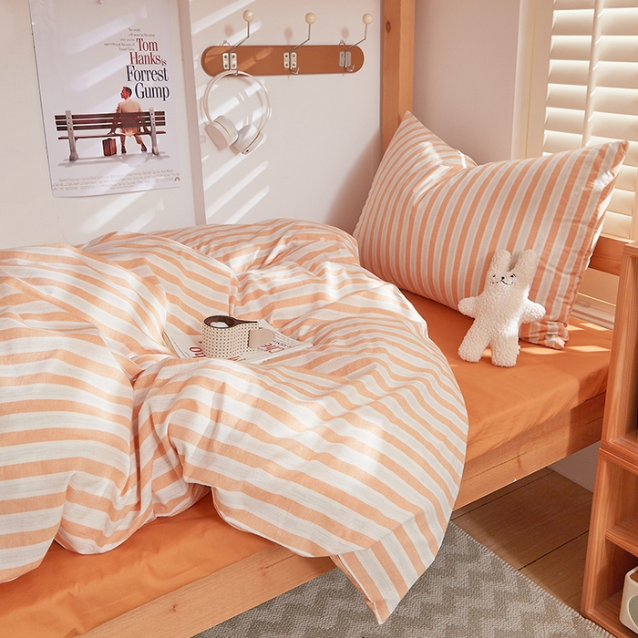 91家纺网 家纺一手货源 找家纺 DoDo 兜兜 2025新款全棉纯棉水洗棉学生三件套【可定做尺寸】    北辰-桔