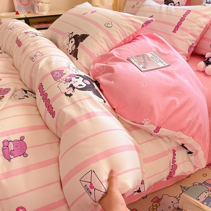 91家纺网 家纺一手货源 找家纺 （总）蓝邻家纺 2025年新款三丽鸥正版授权全棉印花四件套系列-大床图