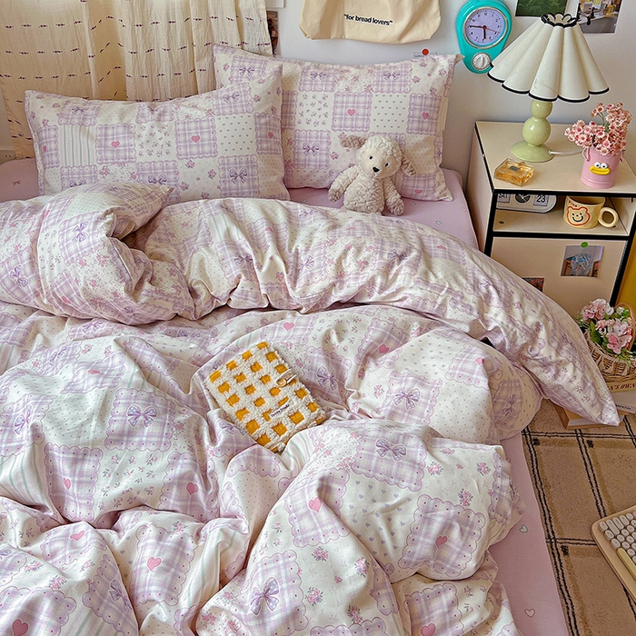 91家纺网 家纺一手货源 找家纺 耀悦家纺 2025新款13070全棉印花四件套 初恋