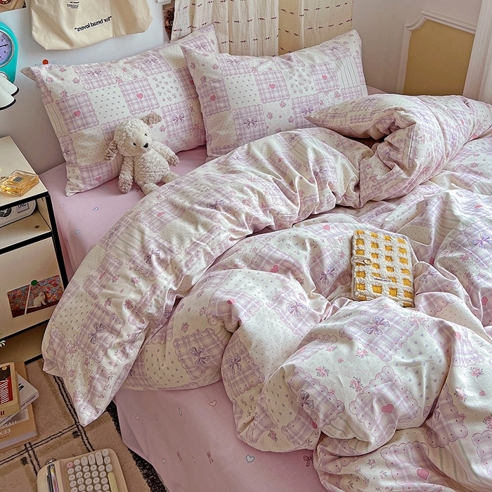 91家纺网 家纺一手货源 找家纺 耀悦家纺 2025新款13070全棉印花四件套 初恋