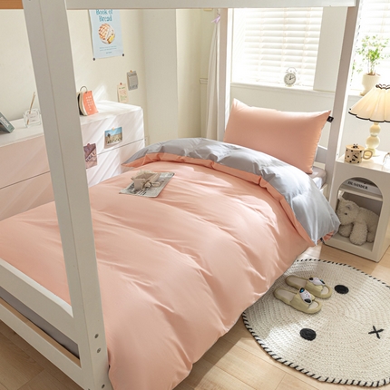 91家纺网 家纺一手货源 找家纺 （总）涵宸家纺 2025新款全棉拼色纯色宿舍套件-米兰