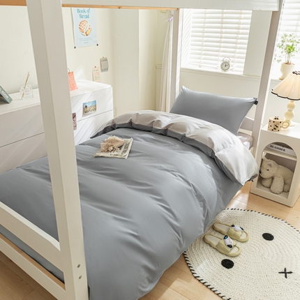 91家纺网 家纺一手货源 找家纺 （总）涵宸家纺 2025新款全棉拼色纯色宿舍套件-米兰