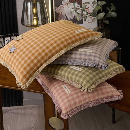 （总）仁宇枕业 2025新款新品双层纱格子小星星全荞麦枕头枕芯