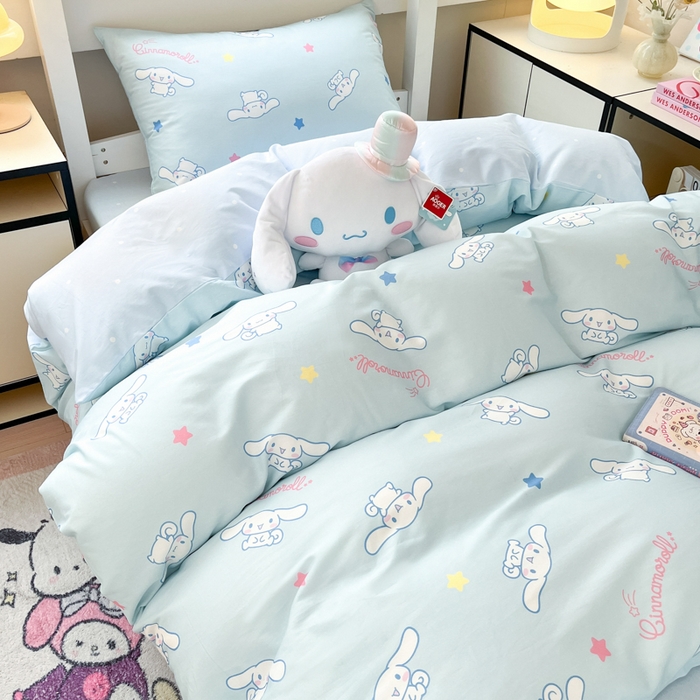 91家纺网 家纺一手货源 找家纺 暮思家居 2025新款三丽鸥授权全棉少女印花系列学生宿舍三件套四件套 星星玉桂狗