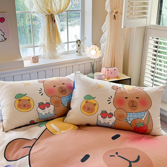 91家纺网 家纺一手货源 找家纺 馨语家居 2025新款全棉双层纱四件套 幸运巴拉