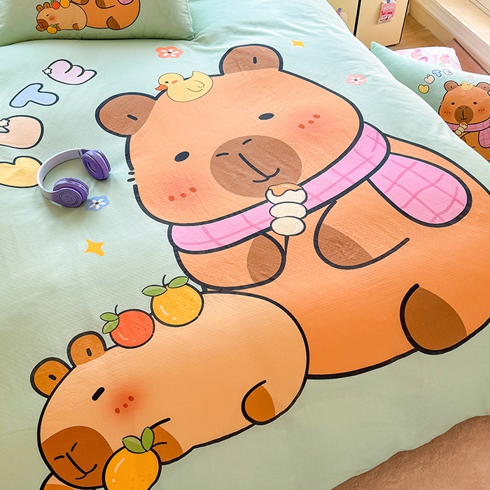 91家纺网 家纺一手货源 找家纺 馨语家居 2025新款全棉双层纱四件套 美食巴拉