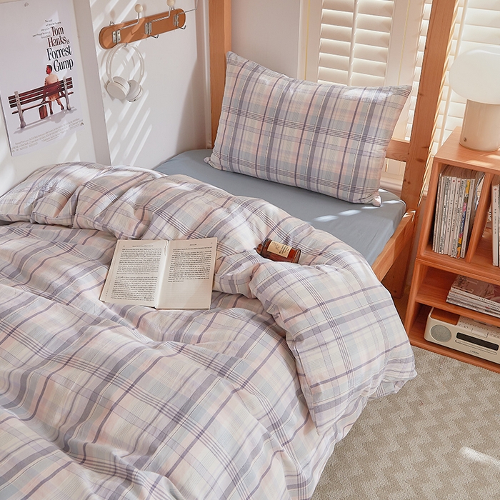 91家纺网 家纺一手货源 找家纺 DoDo 兜兜 2025新款全棉纯棉水洗棉学生三件套【可定做尺寸】    森沐-蓝