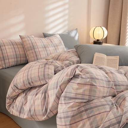 DoDo 兜兜 2025新款全棉纯棉水洗棉四件套【可定做尺寸】 森沐-蓝