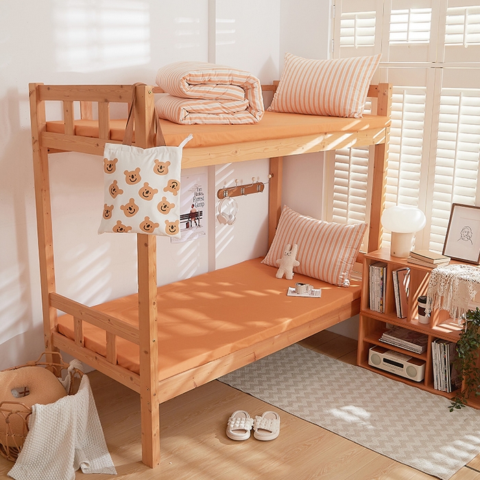 91家纺网 家纺一手货源 找家纺 DoDo 兜兜 2025新款全棉纯棉水洗棉学生三件套【可定做尺寸】    北辰-桔