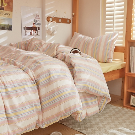 DoDo 兜兜 2025新款全棉纯棉水洗棉学生三件套【可定做尺寸】    伊娃-黄蓝