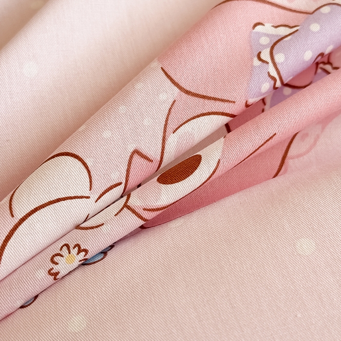 91家纺网 家纺一手货源 找家纺 蓝邻家纺 2025年新款三丽鸥正版授权全棉印花四件套系列-大床图 小兔美乐蒂