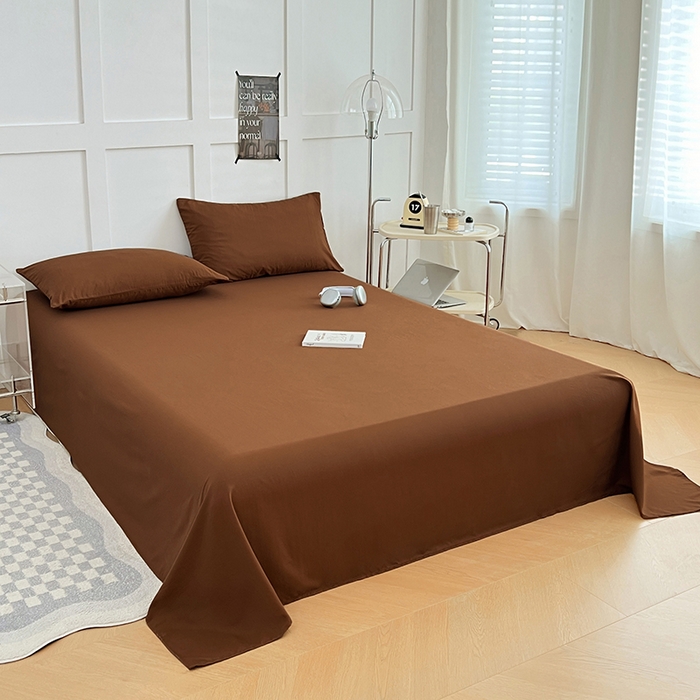 91家纺网 家纺一手货源 找家纺 卡迪熊家纺2025新款水洗m床单 咖啡