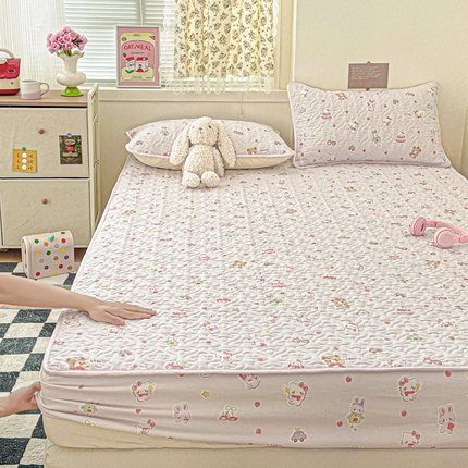 91家纺网 家纺一手货源 找家纺 （总）悦织湾家纺 2025新款小清新印花四季通用床笠非全棉学生宿舍床笠二三件套