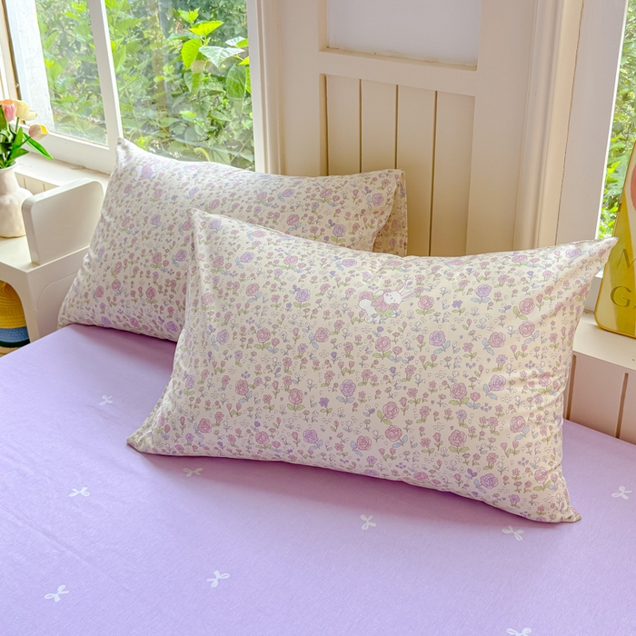 91家纺网 家纺一手货源 找家纺 耀悦家纺 2025新款13070全棉印花四件套 花园兔兔