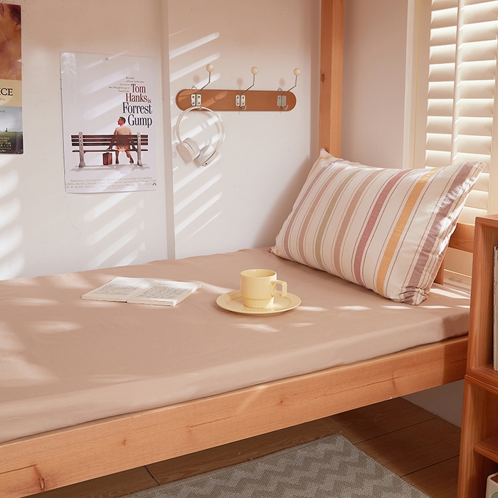 91家纺网 家纺一手货源 找家纺 DoDo 兜兜 2025新款全棉纯棉水洗棉学生三件套【可定做尺寸】    里威-深咖