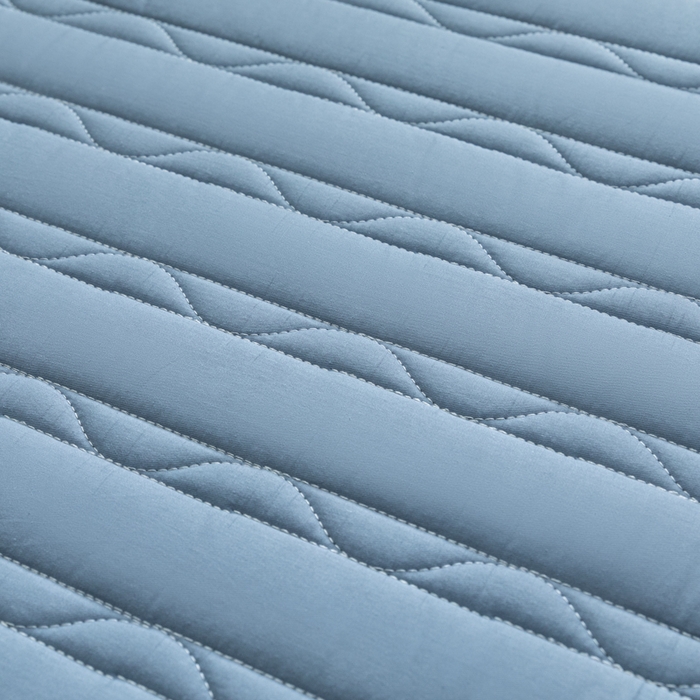 91家纺网 家纺一手货源 找家纺 雪云美2025新款全棉夹棉床笠斜纹A类纯棉床罩可定制尺寸 条纹 -蓝色