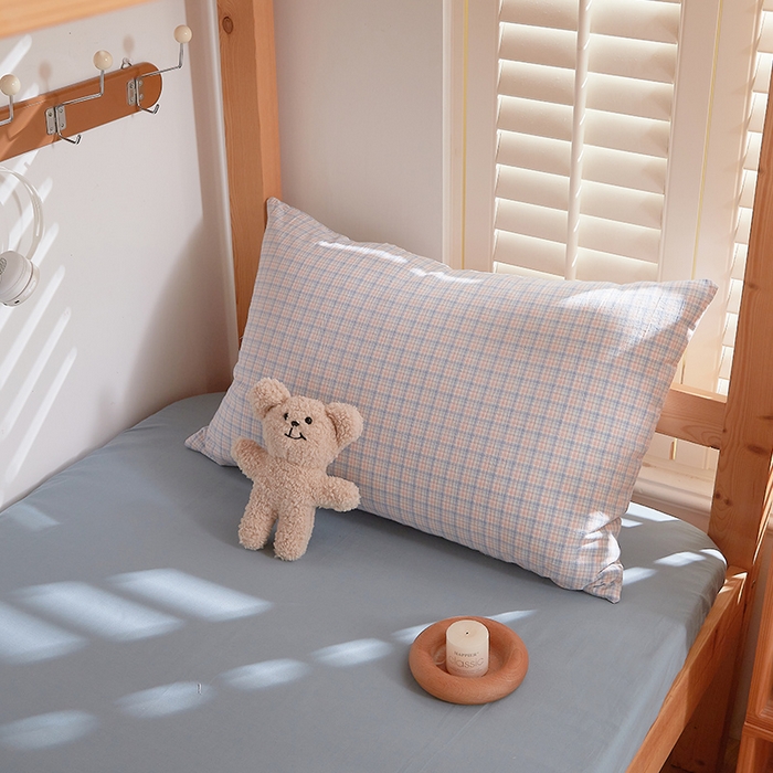 91家纺网 家纺一手货源 找家纺 DoDo 兜兜 2025新款全棉纯棉水洗棉学生三件套【可定做尺寸】    米雅-桔蓝