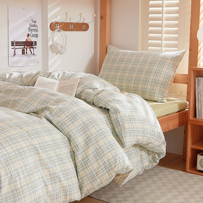 91家纺网 家纺一手货源 找家纺 DoDo 兜兜 2025新款全棉纯棉水洗棉学生三件套【可定做尺寸】    星空-绿