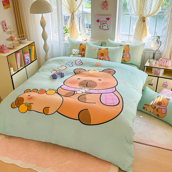 91家纺网 家纺一手货源 找家纺 馨语家居 2025新款全棉双层纱四件套 美食巴拉