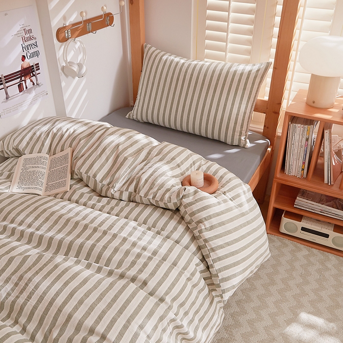 91家纺网 家纺一手货源 找家纺 DoDo 兜兜 2025新款全棉纯棉水洗棉学生三件套【可定做尺寸】    北辰-灰