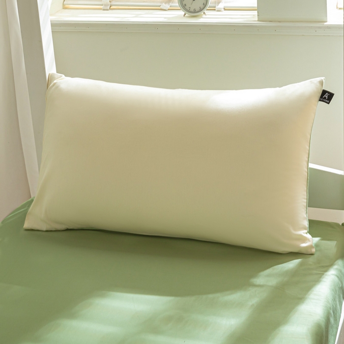 91家纺网 家纺一手货源 找家纺 涵宸家纺 2025新款全棉拼色纯色宿舍套件-米兰 米兰（奶白+月光绿）