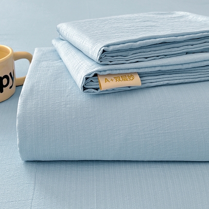 91家纺网 家纺一手货源 找家纺 （总）彩韵家纺 2025新款木m双层纱床单,高级灰,海盐蓝,海洋蓝,黑耀黑,抹茶绿,柠檬黄,浅卡其,肉桂粉,珊瑚红,香芋紫,优雅灰,月牙黄,组合图