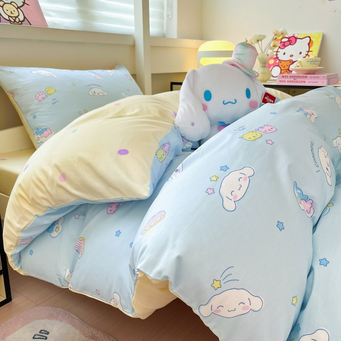 91家纺网 家纺一手货源 找家纺 暮思家居 2025新款三丽鸥授权全棉少女印花系列学生宿舍三件套四件套 云朵大耳狗