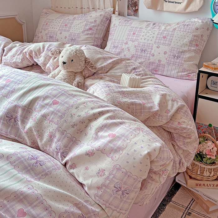 91家纺网 家纺一手货源 找家纺 耀悦家纺 2025新款13070全棉印花四件套 初恋