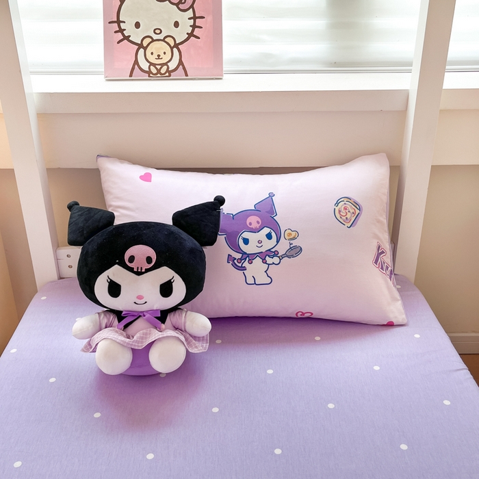 91家纺网 家纺一手货源 找家纺 暮思家居 2025新款三丽鸥授权全棉少女印花系列学生宿舍三件套四件套 甜甜库洛米