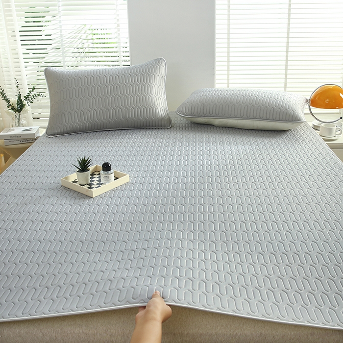 91家纺网 家纺一手货源 找家纺 天之悦家纺 2025新品记忆棉凉席三件套0.4cm家用学生宿舍凉席套件 灰色