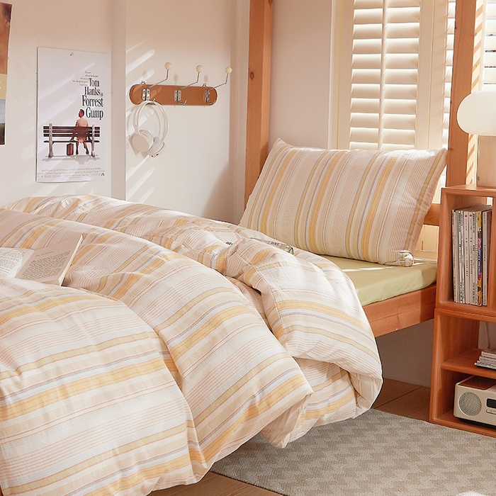 91家纺网 家纺一手货源 找家纺 DoDo 兜兜 2025新款全棉纯棉水洗棉学生三件套【可定做尺寸】    米拉-黄