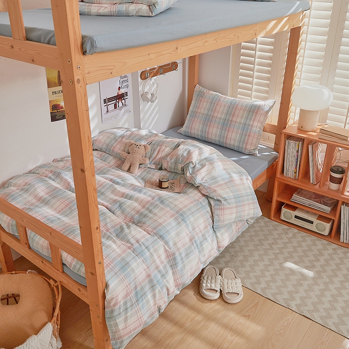 91家纺网 家纺一手货源 找家纺 DoDo 兜兜 2025新款全棉纯棉水洗棉学生三件套【可定做尺寸】    森沐-绿