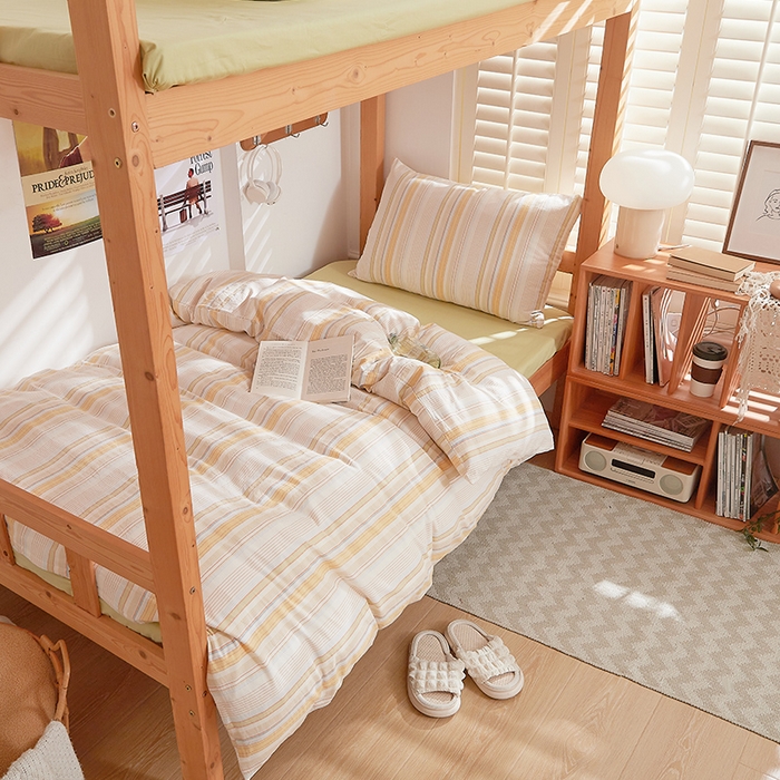 91家纺网 家纺一手货源 找家纺 DoDo 兜兜 2025新款全棉纯棉水洗棉学生三件套【可定做尺寸】    米拉-黄