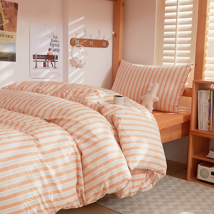 91家纺网 家纺一手货源 找家纺 DoDo 兜兜 2025新款全棉纯棉水洗棉学生三件套【可定做尺寸】    北辰-桔