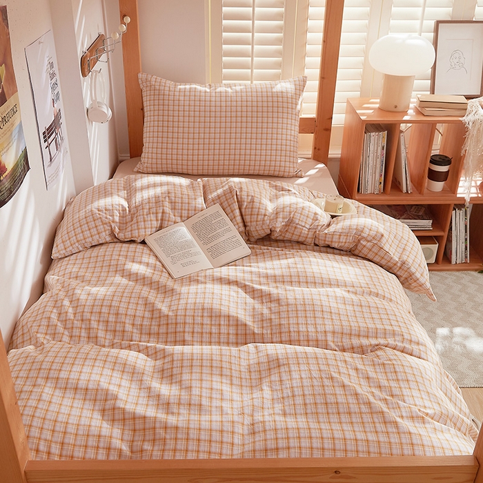 91家纺网 家纺一手货源 找家纺 DoDo 兜兜 2025新款全棉纯棉水洗棉学生三件套【可定做尺寸】    米雅-黄