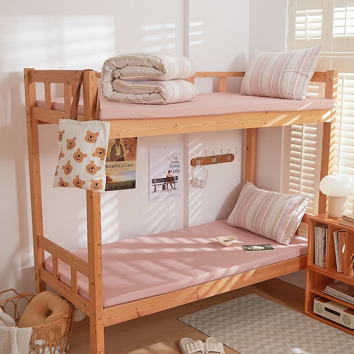 91家纺网 家纺一手货源 找家纺 DoDo 兜兜 2025新款全棉纯棉水洗棉学生三件套【可定做尺寸】    米拉-粉