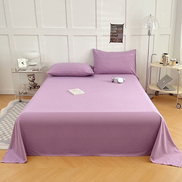 91家纺网 家纺一手货源 找家纺 卡迪熊家纺2025新款水洗m床单 魅力紫