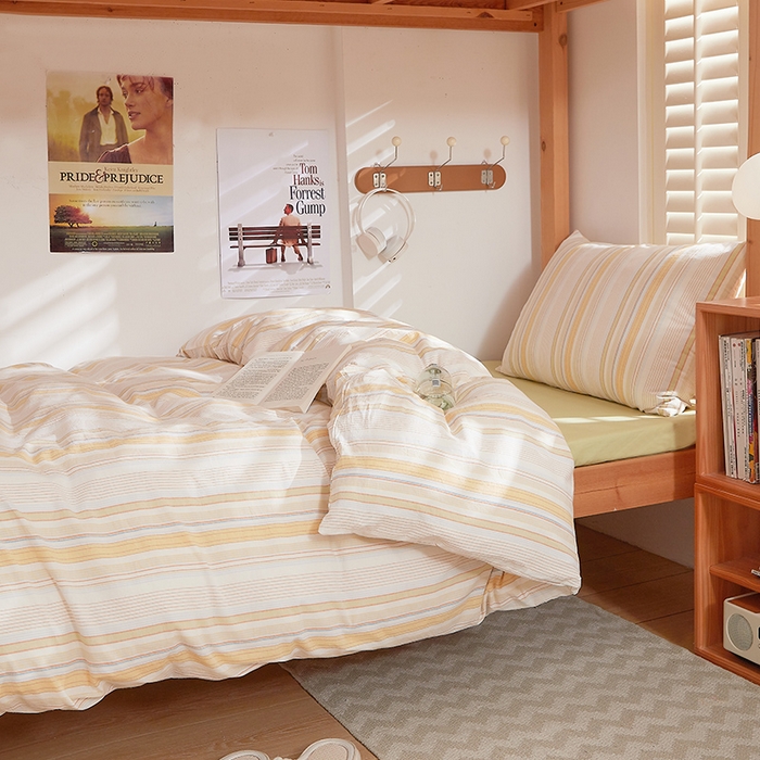 91家纺网 家纺一手货源 找家纺 DoDo 兜兜 2025新款全棉纯棉水洗棉学生三件套【可定做尺寸】    米拉-黄