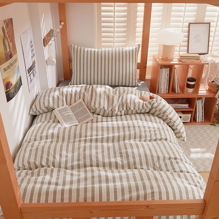 91家纺网 家纺一手货源 找家纺 DoDo 兜兜 2025新款全棉纯棉水洗棉学生三件套【可定做尺寸】    北辰-灰