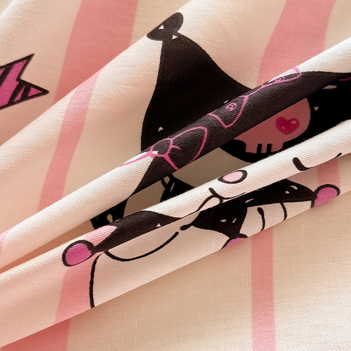 91家纺网 家纺一手货源 找家纺 蓝邻家纺 2025年新款三丽鸥正版授权全棉印花四件套系列-大床图 米酷-粉