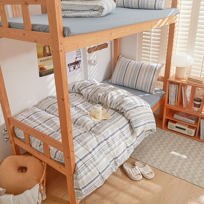 91家纺网 家纺一手货源 找家纺 DoDo 兜兜 2025新款全棉纯棉水洗棉学生三件套【可定做尺寸】    米拉-蓝