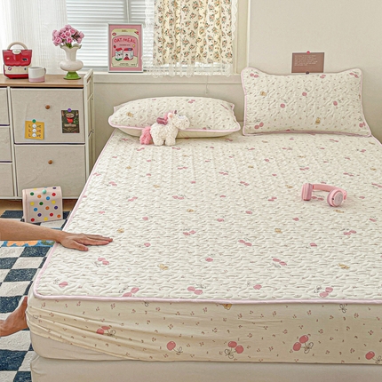 91家纺网 家纺一手货源 找家纺 （总）悦织湾家纺 2025新款小清新印花四季通用床笠非全棉学生宿舍床笠二三件套