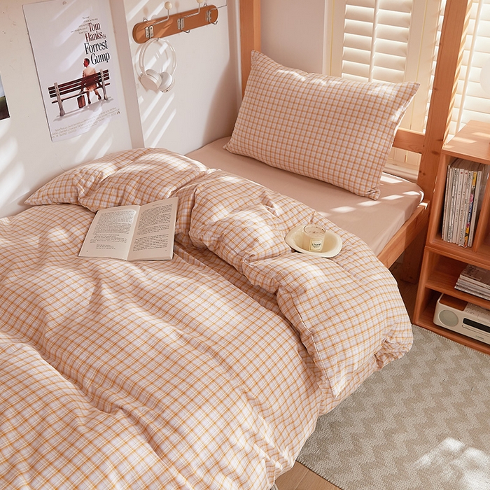 91家纺网 家纺一手货源 找家纺 DoDo 兜兜 2025新款全棉纯棉水洗棉学生三件套【可定做尺寸】    米雅-黄