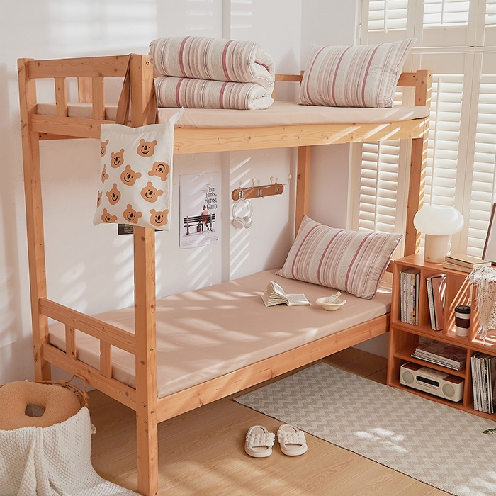 91家纺网 家纺一手货源 找家纺 DoDo 兜兜 2025新款全棉纯棉水洗棉学生三件套【可定做尺寸】    米拉-棕