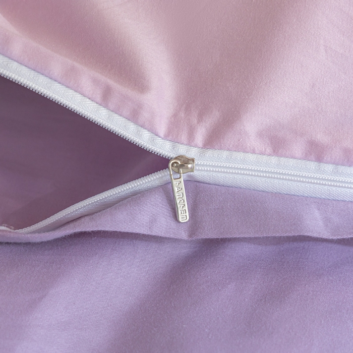 91家纺网 家纺一手货源 找家纺 涵宸家纺 2025新款全棉拼色纯色宿舍套件-米兰 米兰（优雅紫+青紫）