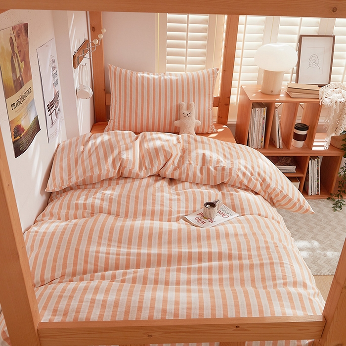 91家纺网 家纺一手货源 找家纺 DoDo 兜兜 2025新款全棉纯棉水洗棉学生三件套【可定做尺寸】    北辰-桔