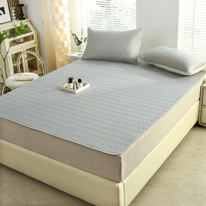 91家纺网 家纺一手货源 找家纺 天之悦家纺 2025新品记忆棉凉席三件套0.4cm家用学生宿舍凉席套件 灰色