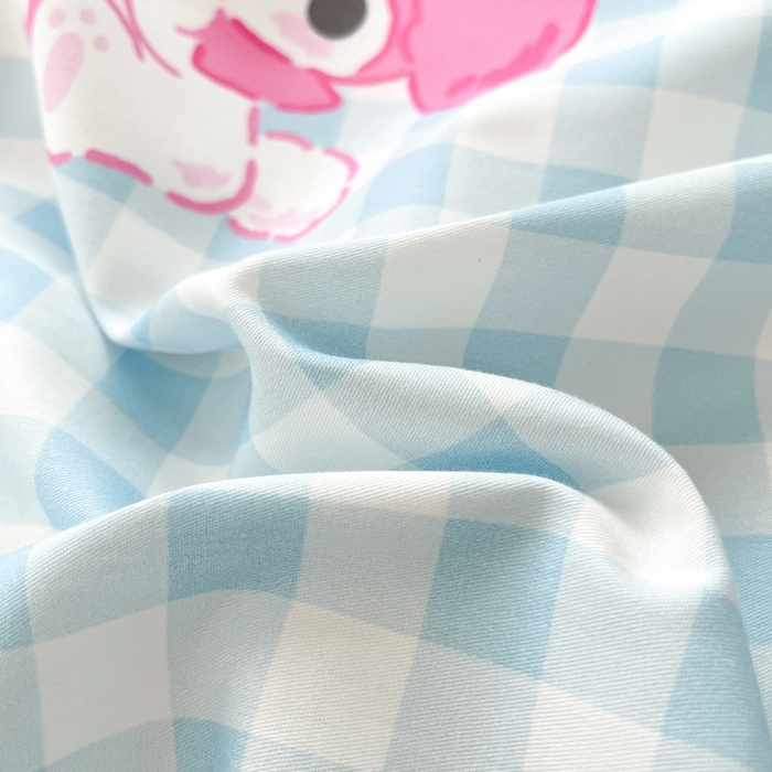 91家纺网 家纺一手货源 找家纺 暮思家居 2025新款三丽鸥授权全棉少女印花系列学生宿舍三件套四件套 蓝格美乐蒂